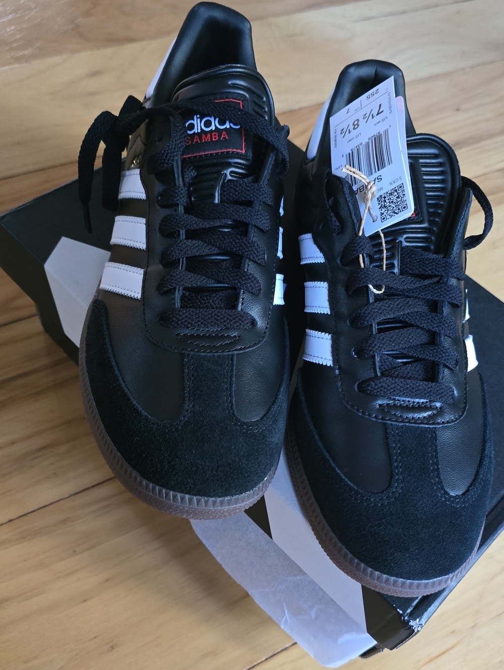 adidas Samba Black with White Stripe Low-Profile Sneakers